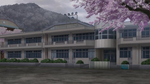 廃校となった小学校前